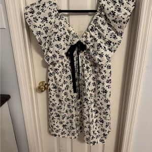 Black and white floral dress